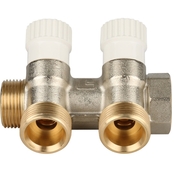 Коллектор 2 отвода регулируемый 1"x1/2"(16) Stout (никель) (SMB-6851-011202) Коллектор 2 отвода регулируемый 1"x1/2"(16) Stout (никель) (SMB-6851-011202)