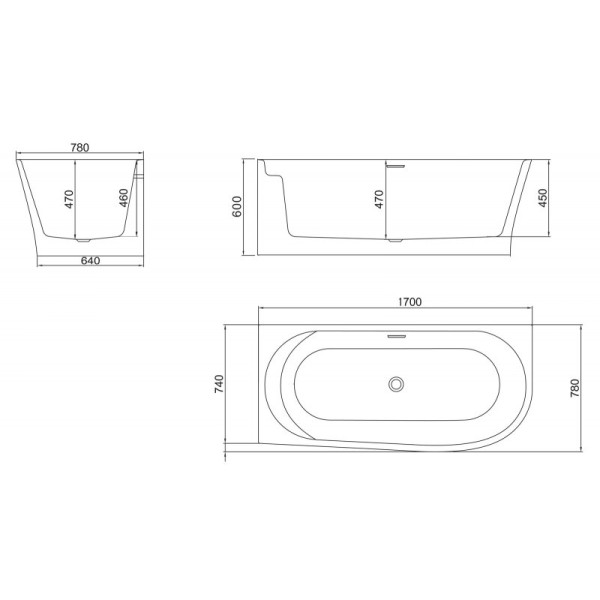 Ванна акриловая BelBagno 170x78 белая (BB410-170-78-R) Ванна акриловая BelBagno 170x78 белая (BB410-170-78-R)