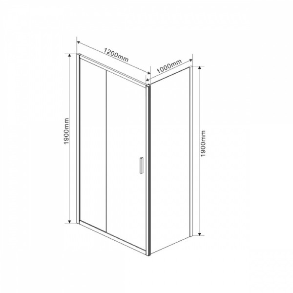 Душевой уголок Vincea Garda 1200х1000х1900 стекло шиншилла, профиль хром (VSR-1G1012CH)