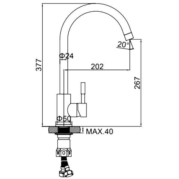 Смеситель для кухни Ledeme оружейная сталь (L4998D-3) Смеситель для кухни Ledeme оружейная сталь (L4998D-3)