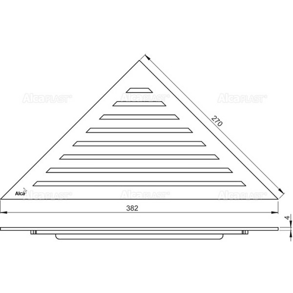 Решетка для углового душевого лотка Alcaplast нержавеющая сталь-матовый (LIFE) Решетка для углового душевого лотка Alcaplast нержавеющая сталь-матовый (LIFE)