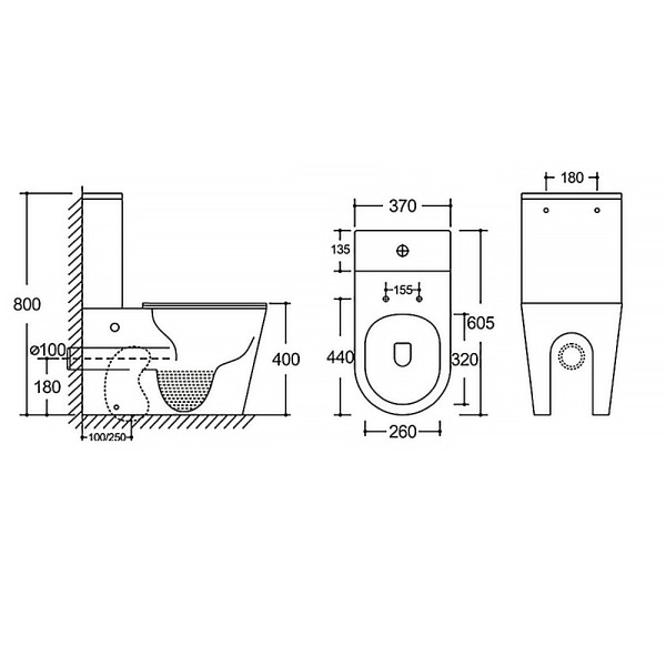 Унитаз напольный Azario Black Queen с сиденьем с микролифтом черный (AZ-8380)