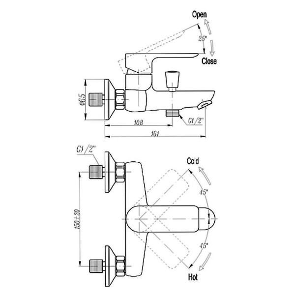 Смеситель для ванны и душа Triton Панама коралловый (16304 C)