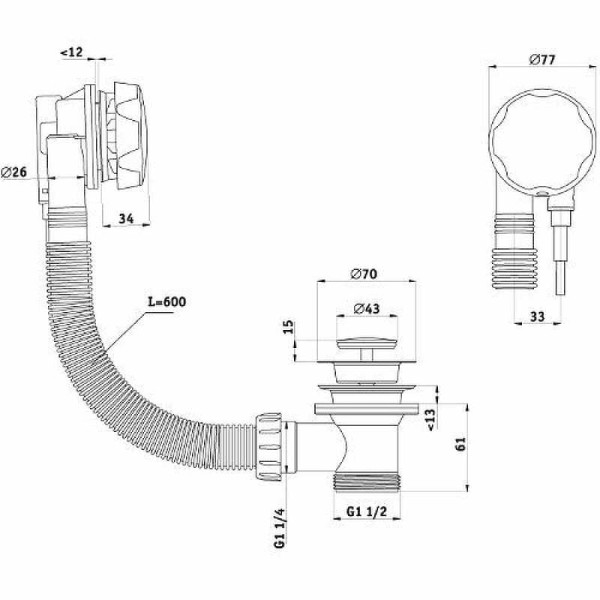 Обвязка для ванны полуавтомат Эстет (ФР-00000825)