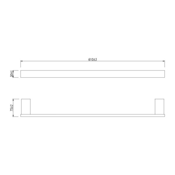 Полотенцедержатель Lemark Smooth Line одинарный, длина 61 см, графит (9786024)