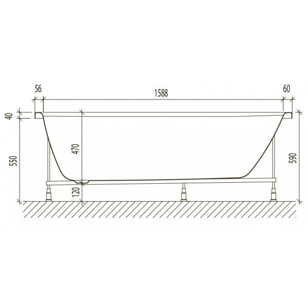Ванна акриловая Eurolux Olive 170х75 Ванна акриловая Eurolux Olive 170х75
