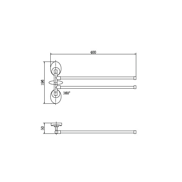 Полотенцержатель Fashun двойной поворотн хром (A1612)