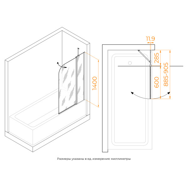 Душевые шторки для ванн RGW Screens 90x140 стекло прозрачное, профиль черный (351101109-14) Душевые шторки для ванн RGW Screens 90x140 стекло прозрачное, профиль черный (351101109-14)