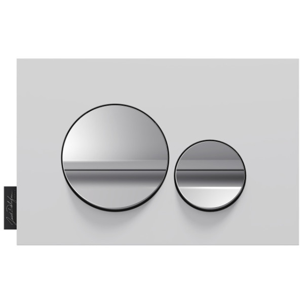 Клавиша смывная Jacob Delafon круглый, матовый белый и глянцевый хром (E20859-CP-MWH)