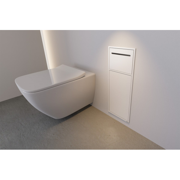 Ниша настенная скрытая Abber Nischen 23x13x60 с корзиной и бумагодержателем, белая матовая (AN3008MW) Ниша настенная скрытая Abber Nischen 23x13x60 с корзиной и бумагодержателем, белая матовая (AN3008MW)