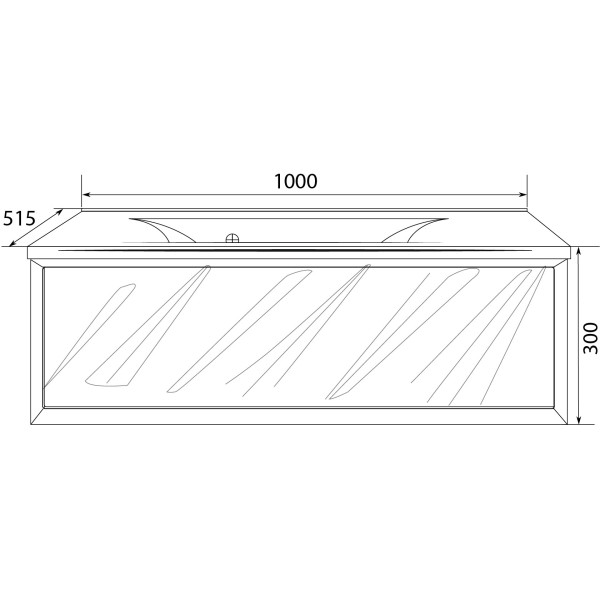 Тумба подвесная Marka One Glace 1000*515*335 белый глянец (У73575)