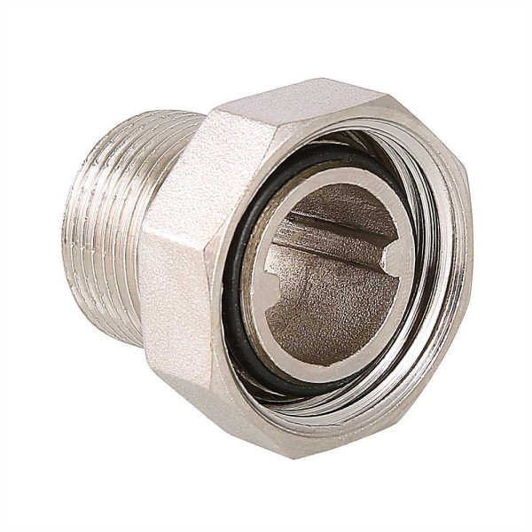 Сгон с накидной гайкой 1/2"х3/4" Valtec (никель) VTr.015.N.04 Сгон с накидной гайкой 1/2"х3/4" Valtec (никель) VTr.015.N.04
