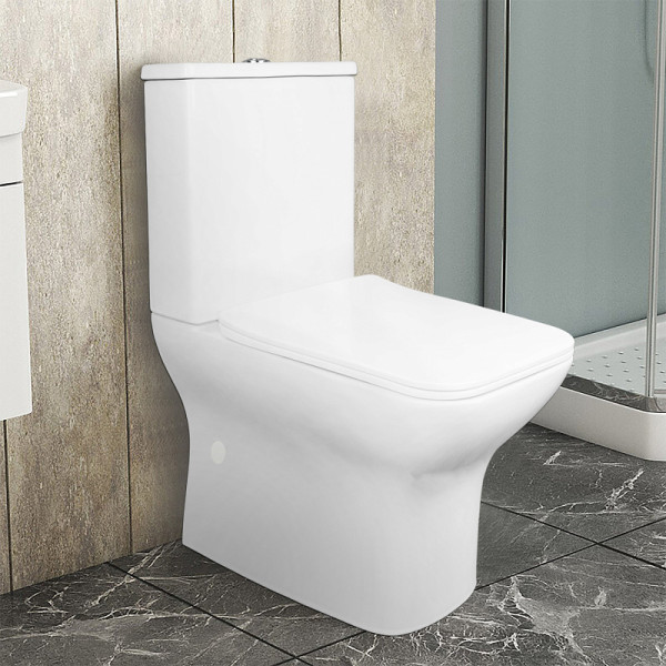 Унитаз напольный Azario Fresco с сиденьем с микролифтом белый (AZ-8302)