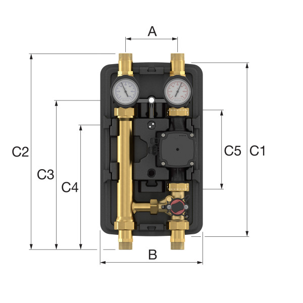 Насосная группа Meibes MeiFlow Top S MC-X DN25 с насосом Grundfos UPM3K Hybrid 25-70 (для систем тепло/холодоснабжения) (M66931.36K)