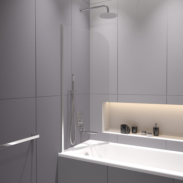 Душевые шторки для ванн RGW Screens 60x150 стекло прозрачное, профиль хром (411110906-11)