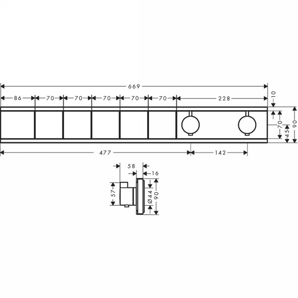 Смеситель для душа Hansgrohe RainSelect с термостатом белый (15384700)