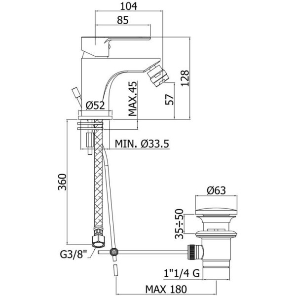 Смеситель для биде Paffoni Blu хром (BLU135CR)