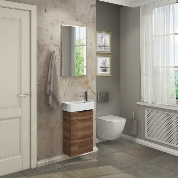 Зеркало Comforty Асти 400x220x700 дуб темно-коричневый (00-00001222)