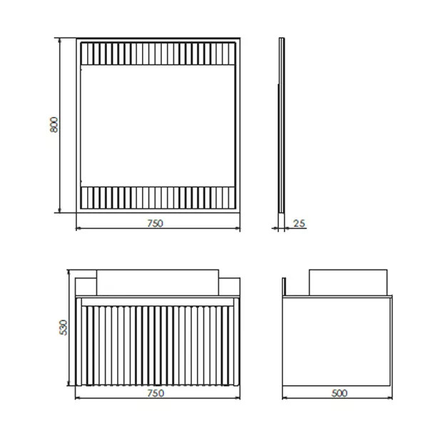 Тумба подвесная Comforty Марсель 750x500x530 белый матовый/калакатта Блэк (00-00013396)