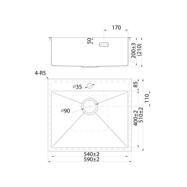 Мойка встраиваемая Iddis Haze 59x51x21 Haze сифоном графит (HAZ59GMi77)
