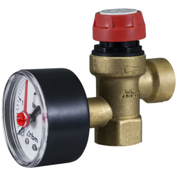 Клапан предохранительный с манометром RBM 1/2"ВВ 2,5 бар (353.04.30) Клапан предохранительный с манометром RBM 1/2"ВВ 2,5 бар (353.04.30)