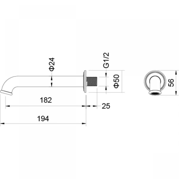 Излив Aquatek Классик хром (AQ1541CR)