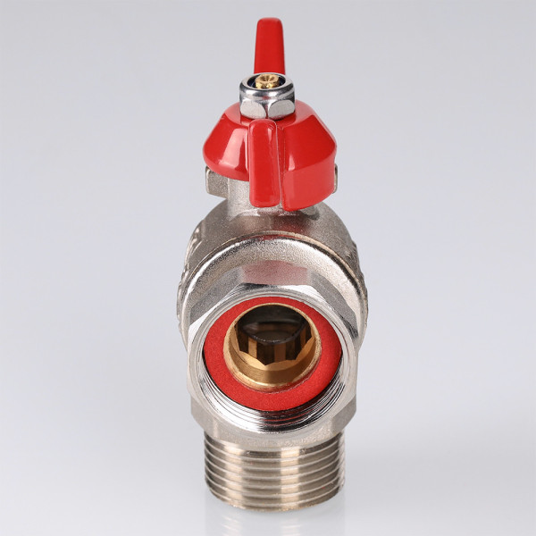 Кран угловой 3/4"х3/4" ВН шаровый с накидной гайкой (короткий) Valtec (красная бабочка) VT.267.NS.0505