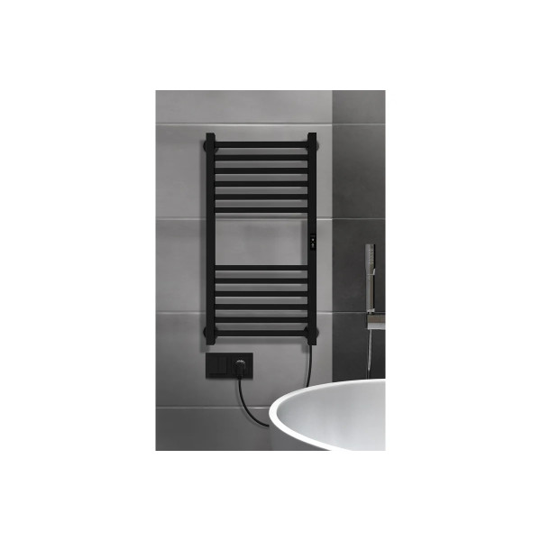 Полотенцесушитель электрический Indigo Attic 800x400 таймер, унив.подкл.RxL, Черный муар  (LСLATCE80-40BRRt)