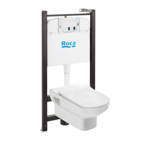 Инсталляция с унитазом Roca Dama Senso с сиденьем микролифт хром глянцевый (7.8931.0.468.0)