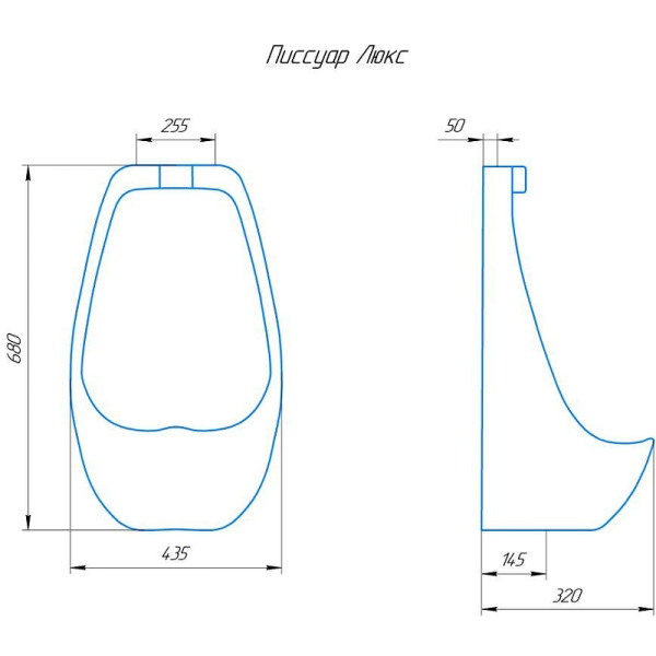 Писсуар подвесной Rosa Люкс белый (4640021069127)