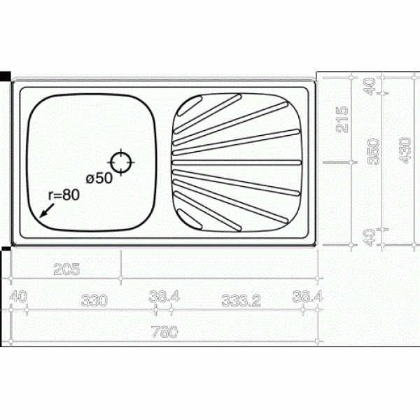 Мойка для кухни врезная Reginox Beta 10 780x430 Lux