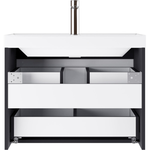 Тумба подвесная под умывальник Classica 70 Graffo графит матовый В2 Домино (DGr2112T)