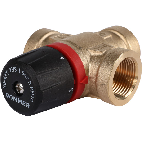 Вентиль термостатический смесительный Rommer 3/4" ВВ 35-60 С, KV 1,6 (боковое смешивание) (RVM-0112-166020) Вентиль термостатический смесительный Rommer 3/4" ВВ 35-60 С, KV 1,6 (боковое смешивание) (RVM-0112-166020)