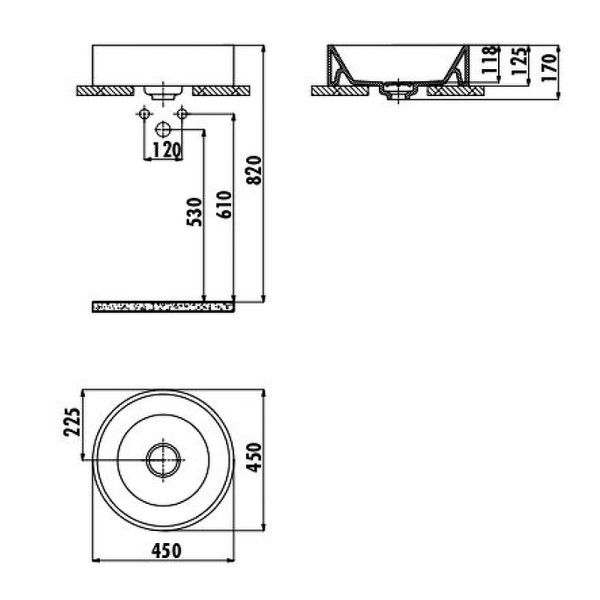 Раковина мебельная Creavit Minimal 45x45 белая (MN146-00CB00E-0000)