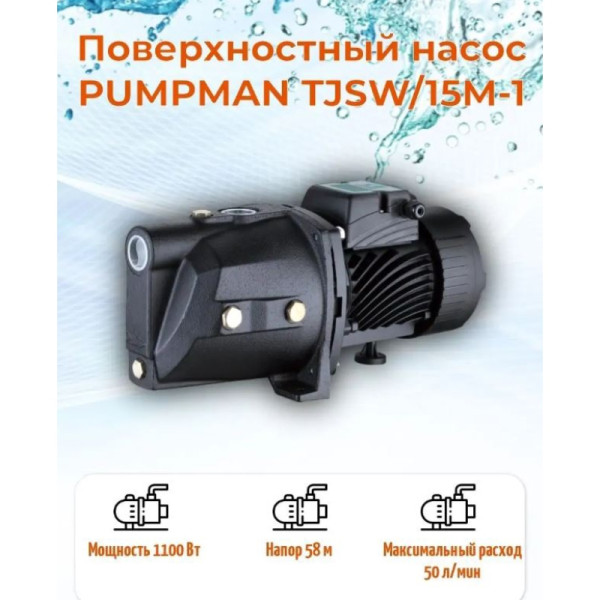 Насос поверхностный самовсасывающий Pumpman JET100 Насос поверхностный самовсасывающий Pumpman JET100