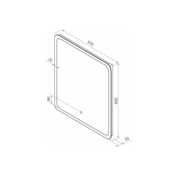Зеркало с подсветкой Континент Bruno Led 600х600 с сенсором (ЗЛП2164)