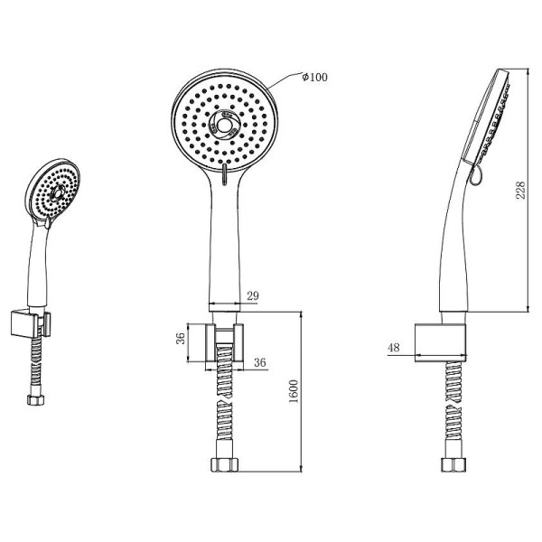 Комплект смесителей Aquatek Вега Set 4 в 1 AQ1046CR+AQ2071CR+AQ2454CR+AQ2010CR (AQ1073CR)