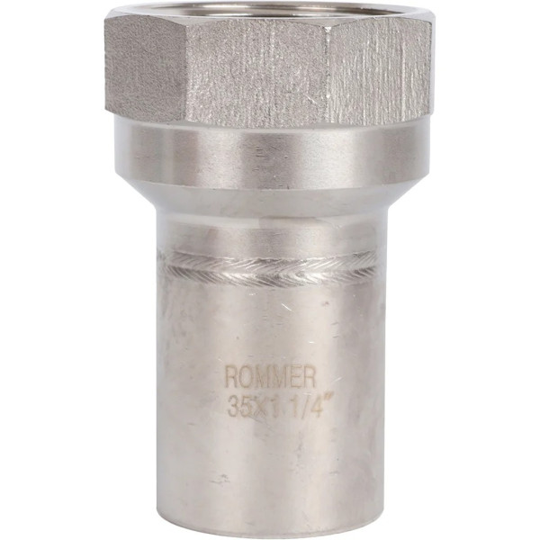 Вставка резьбовая 35х1 1/4"В Rommer из нержавеющей стали (пресс) (RSS-0023-035114) Вставка резьбовая 35х1 1/4"В Rommer из нержавеющей стали (пресс) (RSS-0023-035114)