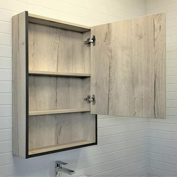 Шкаф зеркальный Comforty Вена 550x150x800 дуб дымчатый (00-00009271)