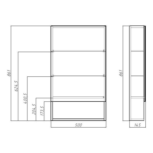 Шкаф зеркальный Домино Loko 50 (DLk1405HZ) Шкаф зеркальный Домино Loko 50 (DLk1405HZ)