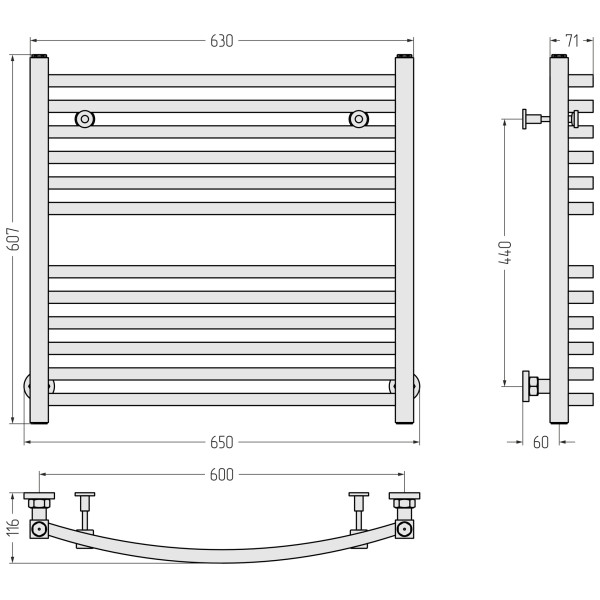 Полотенцесушитель водяной Сунержа Аркус 600x600 матовый черный (31-0251-6060) Полотенцесушитель водяной Сунержа Аркус 600x600 матовый черный (31-0251-6060)