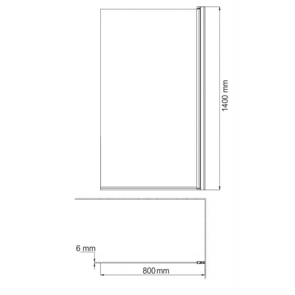 Душевая шторка Azario Merrit 80x140 стекло прозрачное, профиль черный (AZ-NF6310-1 80 BLACK)