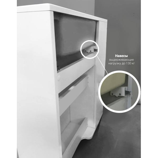 Тумба напольная 1Marka Mira 600*300*850 с раковиной, белый (У83301) Тумба напольная 1Marka Mira 600*300*850 с раковиной, белый (У83301)