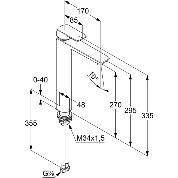 Смеситель для раковины Kludi Ameo хром (412980575)