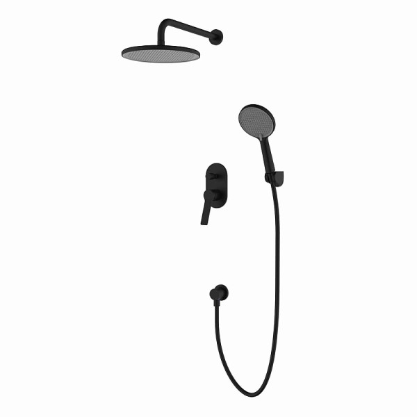 Смеситель для душа встриваемый Azario Vise с душевым комплектом черный (AZ-VSA248330PA+82KPA)