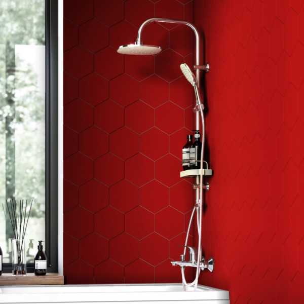 Душевой гарнитур Dorff Prime с душевым набором хром, белый (D0740000)