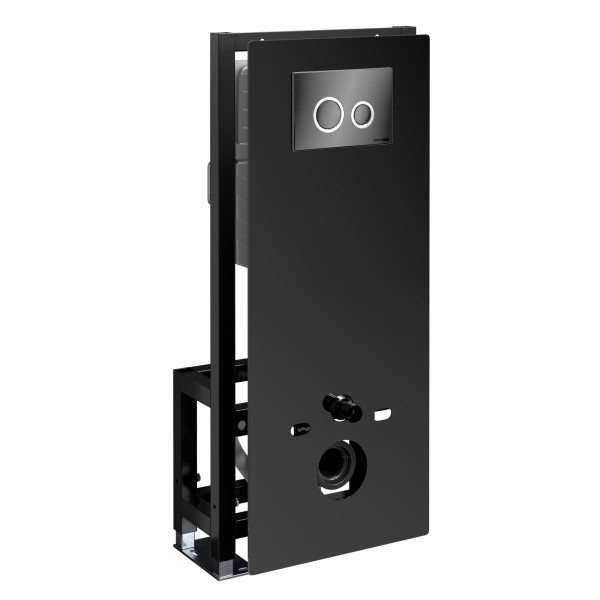 Инсталляция для унитаза WasserKRAFT Glan с клавишей смыва черный глянец (66TLT.010.ME.BL.PB01)