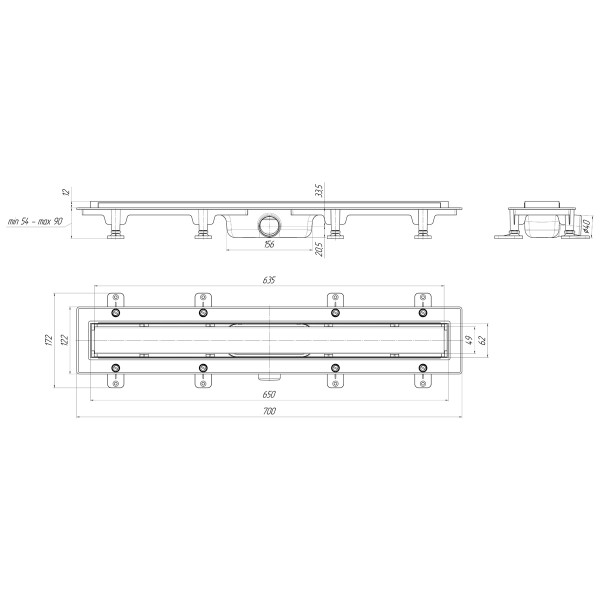 Лоток душевой 650 мм. АНИ СУХОЙ "Штиль" (реш. нерж ст. мат., боковой слив D40, сухой затвор) АНИ пласт (TLQ1165M) Лоток душевой 650 мм. АНИ СУХОЙ "Штиль" (реш. нерж ст. мат., боковой слив D40, сухой затвор) АНИ пласт (TLQ1165M)