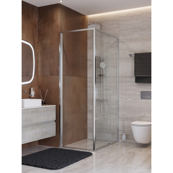 Душевой уголок Cezares Lux 70x80x195 стекло прозрачное, профиль хром (LUX-AH-FS-1-70/80-C-CR)