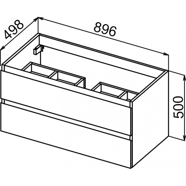 Тумба подвесна Cezaresя Molveno 90x50x50 Beton (MOLVENO-90-2C-SO-BET)